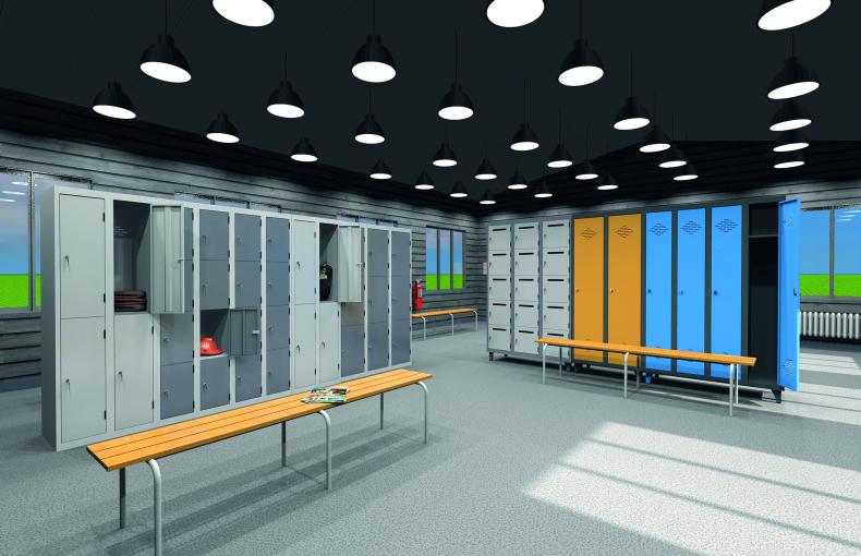 Equipamiento de vestuarios y gimnasio