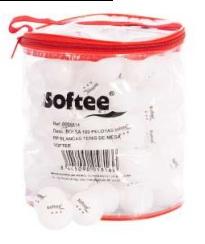 BOLSA 100 PELOTAS PP BLANCAS TENIS DE MESA - SOFTEE