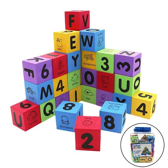 SET 30 CUBOS FOAM (ALFABETO Y NUMEROS) - SOFTEE