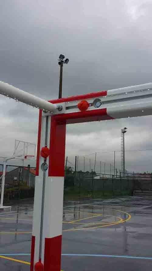 JUEGO PORTERÍAS F.SALA/BALONMANO ALUMINIO TRASLADABLES 80X80MM CON BASE 80X40MM - SOFTEE