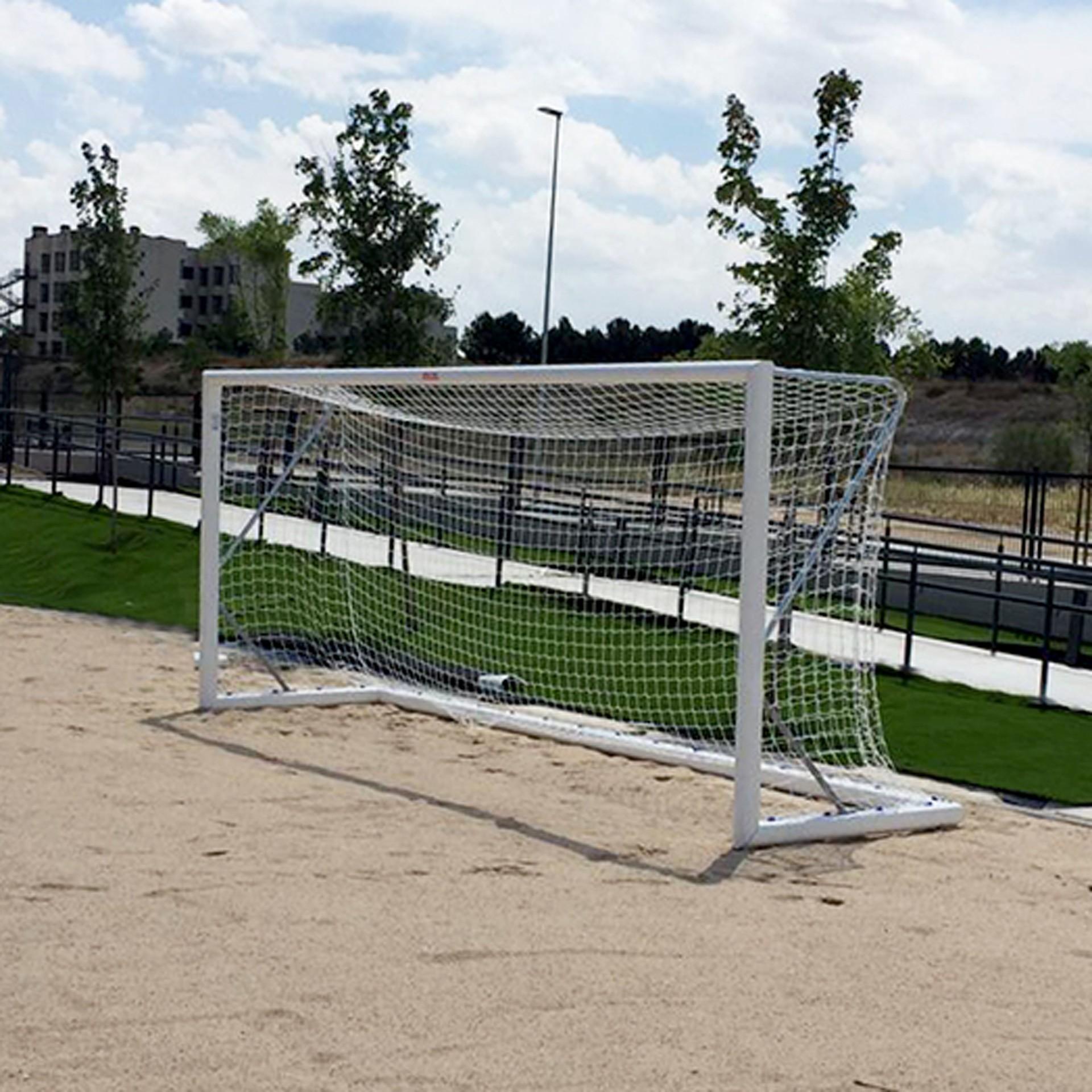 JUEGO PORTERÍAS ALUMINIO FÚTBOL PLAYA 120X100MM TRASLADABLES - SOFTEE