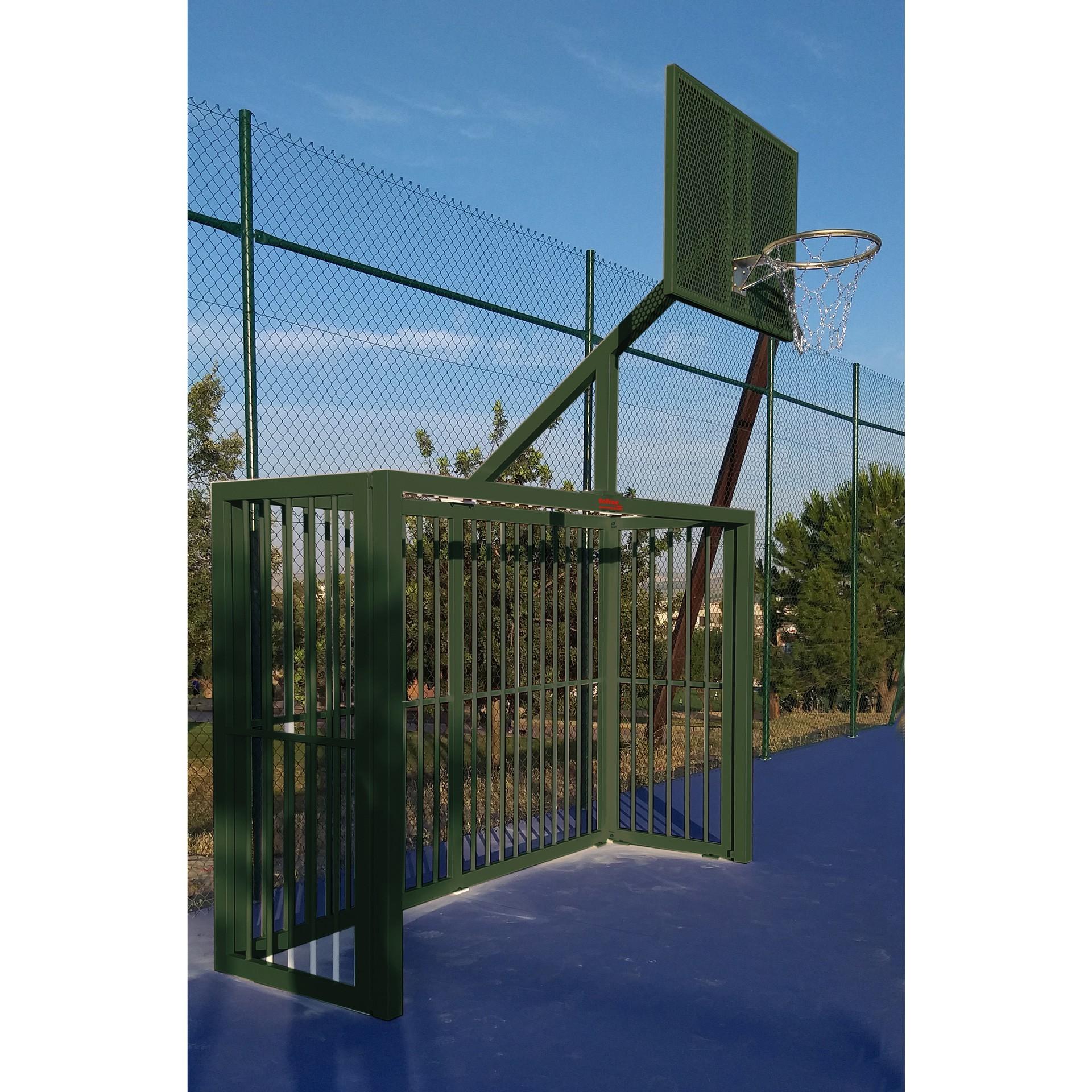 JUEGO PORTERIAS F.SALA/BALONMANO - CANASTA BASKET ANTIVANDALICA VERDE - SOFTEE