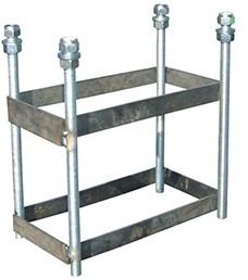 JUEGO CANASTAS BALONCESTO MONOTUBO NEW TUBO 114 MM FIJAS-SIN TABLERO, ARO- CON BASE DE ANCLAJE - SOFTEE