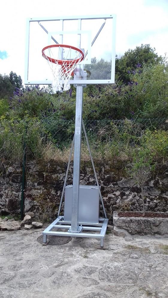 JGO CANASTAS GALVANIZADAS MINIBASKET DELUXE MONOTUBO TRASLADABLES 2 RUEDAS CON CARRO -SIN TABLEROS, AROS Y REDES - SOFTEE
