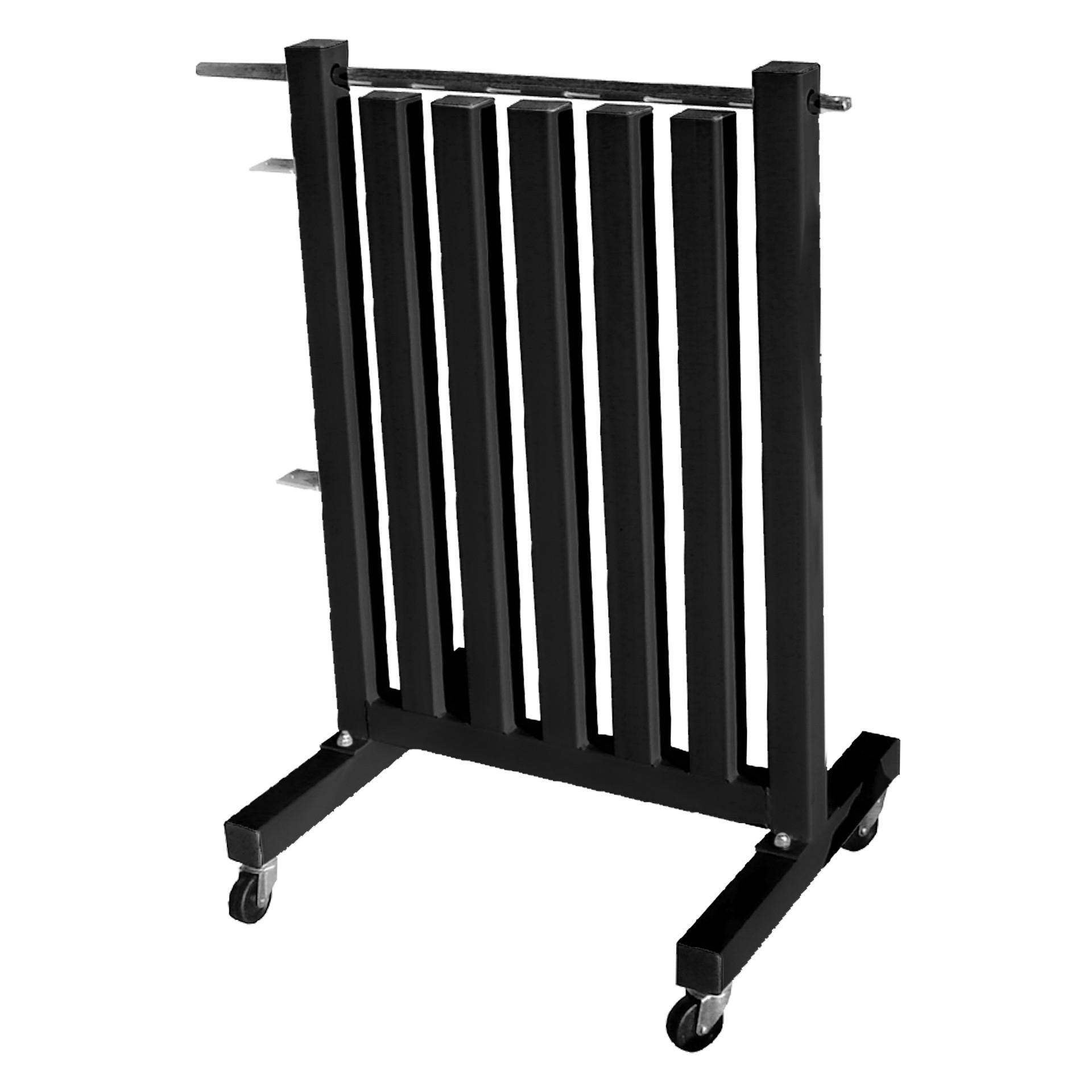 SOPORTE PARA PESAS DE VINILO CON RUEDAS Y BARRA - SOFTEE