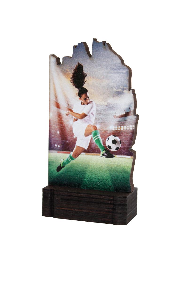 TROFEO MADERA FUTBOL FEMENINO 13 CM
