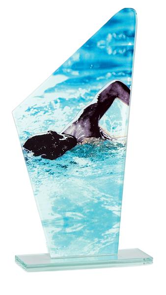 TROFEO CRISTAL NATACION MASCULINA 22 cm