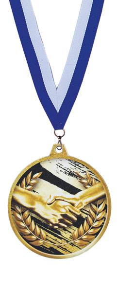 MEDALLA MADERA MANOS GRAB. LASER/UVI Ø 7 CM