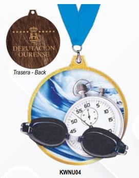 MEDALLA MADERA NATACION GRAB. LASER/UVI Ø 7 CM